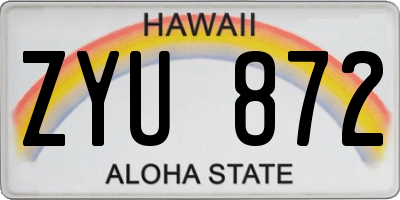 HI license plate ZYU872