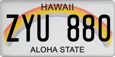 HI license plate ZYU880