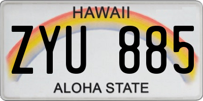 HI license plate ZYU885