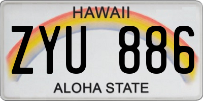 HI license plate ZYU886