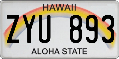 HI license plate ZYU893