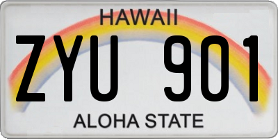 HI license plate ZYU901