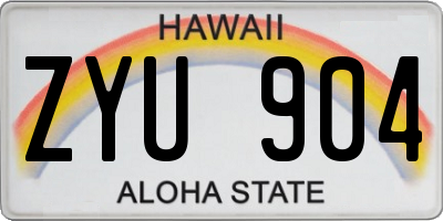HI license plate ZYU904