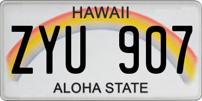 HI license plate ZYU907