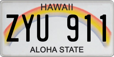 HI license plate ZYU911