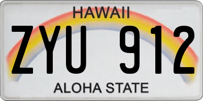 HI license plate ZYU912