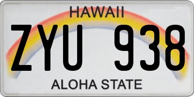 HI license plate ZYU938