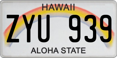 HI license plate ZYU939