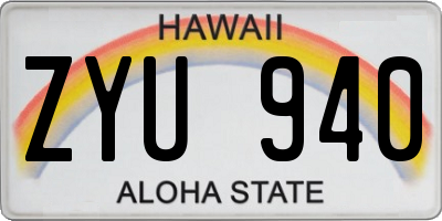 HI license plate ZYU940
