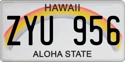 HI license plate ZYU956