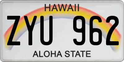 HI license plate ZYU962
