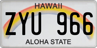 HI license plate ZYU966