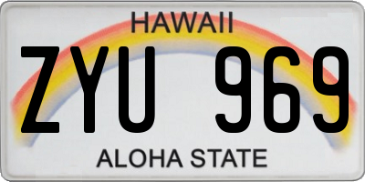 HI license plate ZYU969