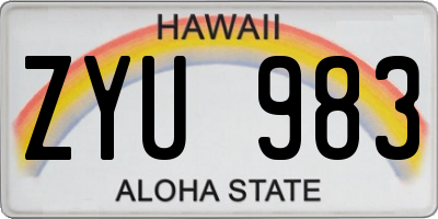 HI license plate ZYU983
