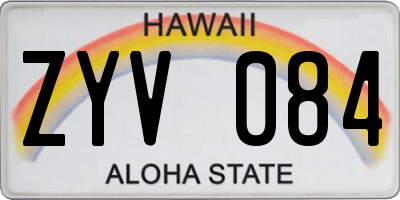 HI license plate ZYV084