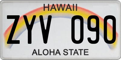 HI license plate ZYV090