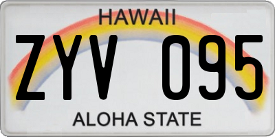 HI license plate ZYV095