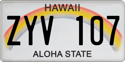 HI license plate ZYV107