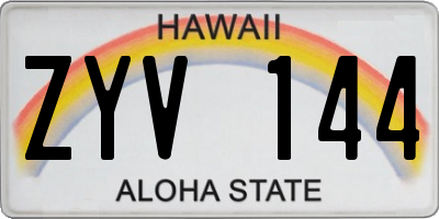 HI license plate ZYV144