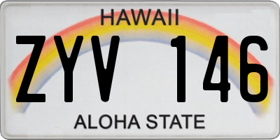 HI license plate ZYV146