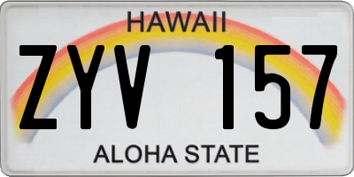 HI license plate ZYV157