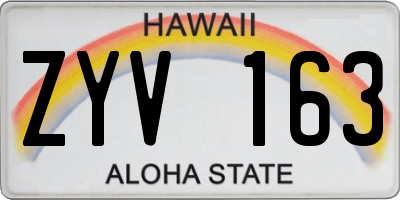 HI license plate ZYV163