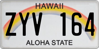 HI license plate ZYV164