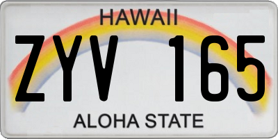 HI license plate ZYV165