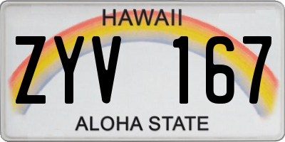 HI license plate ZYV167