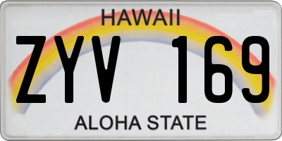 HI license plate ZYV169
