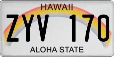 HI license plate ZYV170