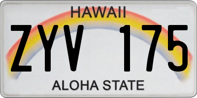 HI license plate ZYV175