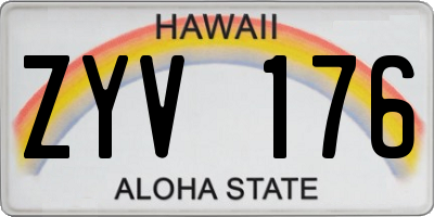 HI license plate ZYV176