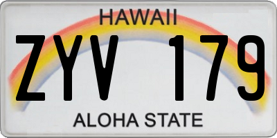 HI license plate ZYV179