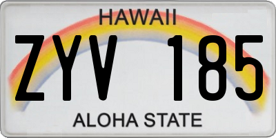 HI license plate ZYV185