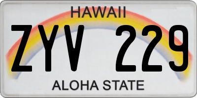 HI license plate ZYV229