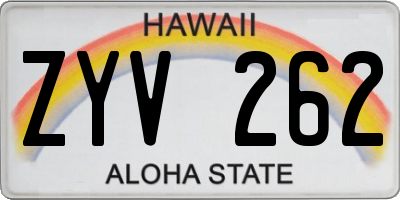 HI license plate ZYV262