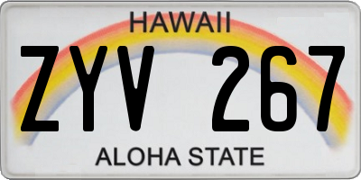 HI license plate ZYV267