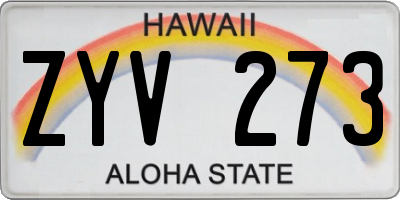HI license plate ZYV273