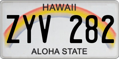 HI license plate ZYV282
