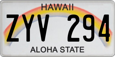 HI license plate ZYV294