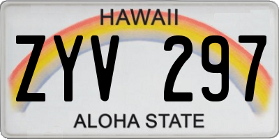 HI license plate ZYV297