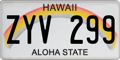 HI license plate ZYV299