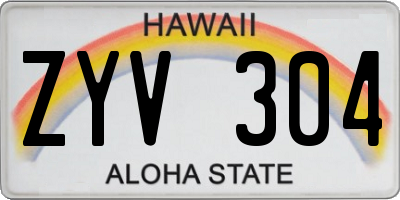 HI license plate ZYV304