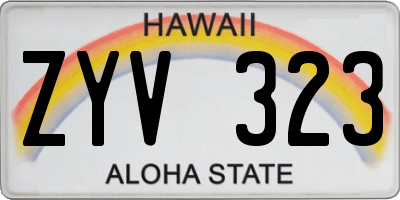 HI license plate ZYV323