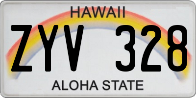 HI license plate ZYV328