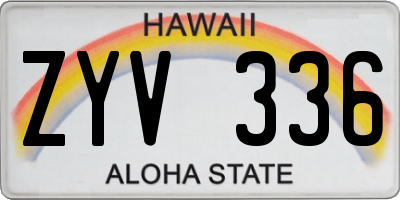 HI license plate ZYV336