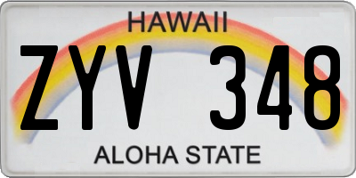 HI license plate ZYV348
