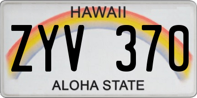 HI license plate ZYV370