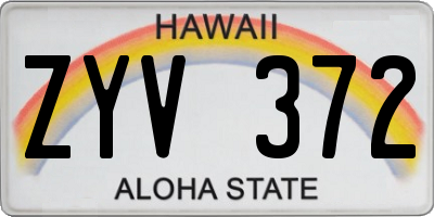 HI license plate ZYV372